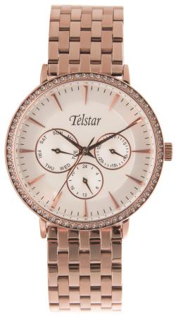 Ladies Telstar stone set rose watch